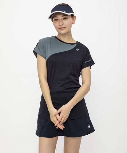 le coq sportif (ルコックスポルティフ)/カラー切替ゲームシャツ/ネイビー