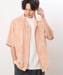 a.v.v (MEN)(アー・ヴェ・ヴェメンズ)/【接触冷感】フラワープリントオープンカラーシャツ(五分袖)/オレンジ