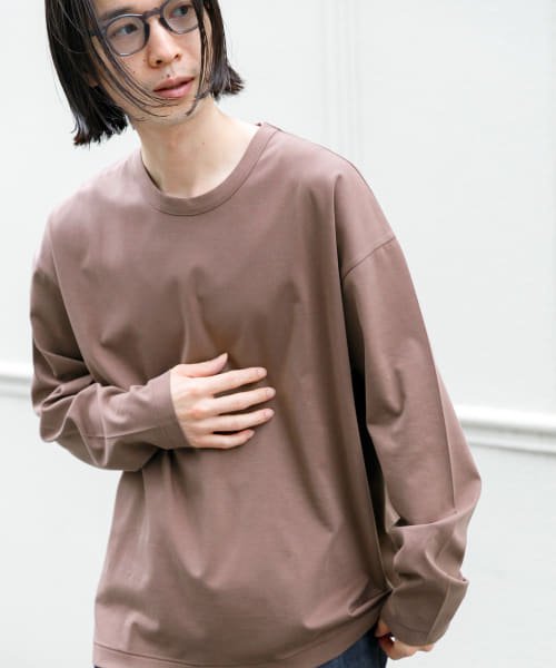 URBAN RESEARCH(アーバンリサーチ)/シルケットポンチロングスリーブ/BROWN