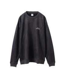 MAC HOUSE(men)(マックハウス（メンズ）)/ヒゲ刺繍フェイクスエードシャツ Q23－006－11S/チャコール