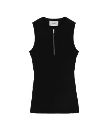 CLANE/SLEEVELESS ZIP RIB KNIT TOPS/505446465