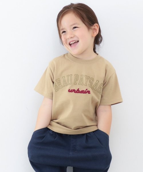 THE SHOP TK（KID）(ザ　ショップ　ティーケー（キッズ）)/【110－140】バックフォト半袖TEE/ベージュ（052）