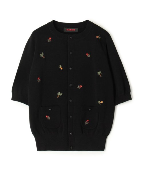 CABaN ファインポリエステル エンブロイダリーハーフスリーブ 