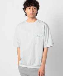 Grand PARK(グランドパーク)/ハイブリットファブリックポケット付きクルーTシャツ/19ライトグレー