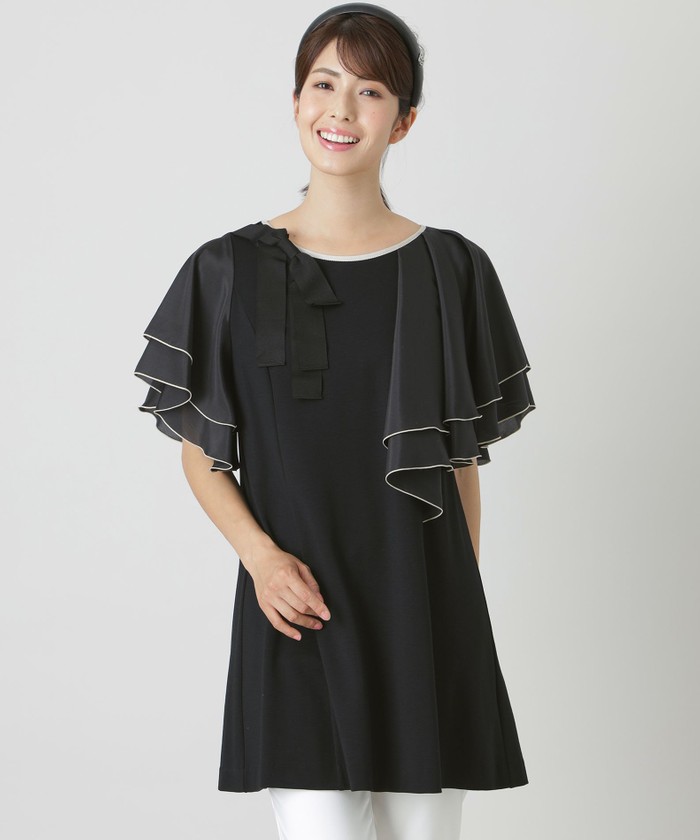 美品】TO BE CHIC＊レーヨンナイロンチュニックカットソー