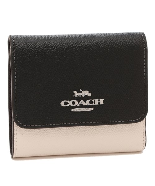 COACH(コーチ)/コーチ アウトレット 三つ折り財布 ミニ財布 ホワイト ブラック レディース COACH CF446 SVNOK/その他