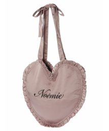 NOEMIE(ノエミー)/刺繍ハートサテントートバッグ/ピンク
