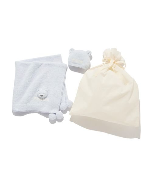 gelato pique Kids＆Baby(gelato pique Kids＆Baby)/【ラッピング済み】【BABY】パウダーベアブランケット＆キャップSET/BLU