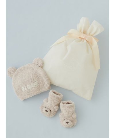 【ラッピング済み】【BABY】パウダーベアキャップ＆ソックスSET