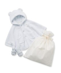 gelato pique Kids＆Baby(gelato pique Kids＆Baby)/【ラッピング済み】【BABY】パウダーベアポンチョ＆ソックスSET/BLU