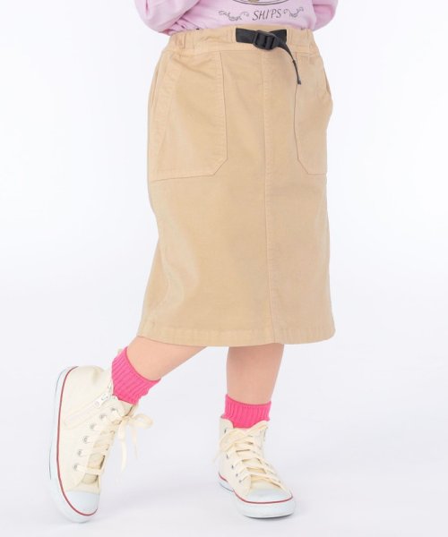 SHIPS KIDS(シップスキッズ)/【SHIPS KIDS別注】GRAMiCCi:100～150cm / トラぺーズ スカート/カーキ