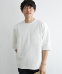 ikka(イッカ)/ストレッチインレイ7分袖Tシャツ/ホワイト