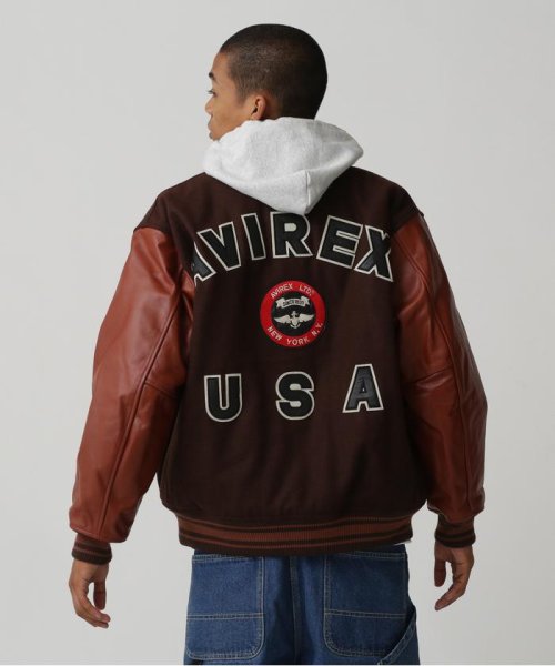 AVIREX(AVIREX)/SUGNATUR VARSITY JACKET / シグネチャー バーシティ ジャケット / AVIREX / アヴィレックス/ブラウン