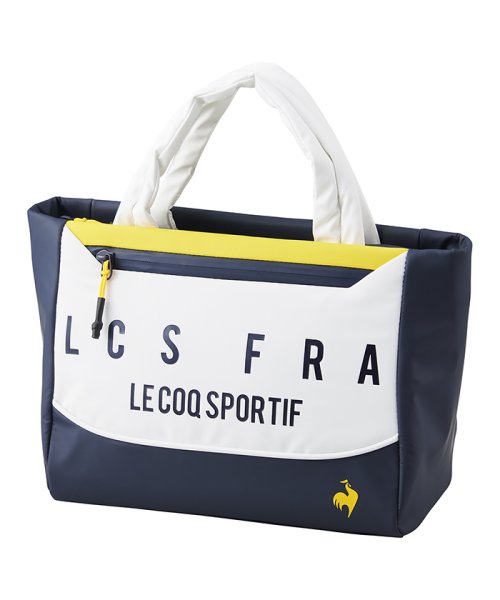 le coq sportif GOLF (ルコックスポルティフ（ゴルフ）)/カートバッグ(ミニトートバッグ)  約27×22×14(cm)【アウトレット】/ホワイト×イエロー