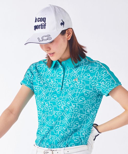 le coq sportif GOLF (ルコックスポルティフ（ゴルフ）)/サンスクリーン 襟付きロゴ柄半袖シャツ【アウトレット】/エメラルド(ブルー系)