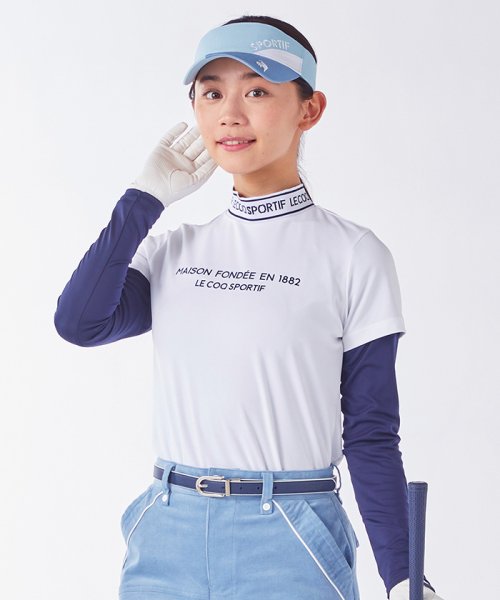 le coq sportif GOLF (ルコックスポルティフ（ゴルフ）)/インナー付きモックネック半袖シャツ【アウトレット】/ホワイト