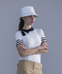 le coq sportif GOLF (ルコックスポルティフ（ゴルフ）)/アシンメトリー衿五分袖シャツ 【RIJOUME/リジューム】【アウトレット】/ホワイト