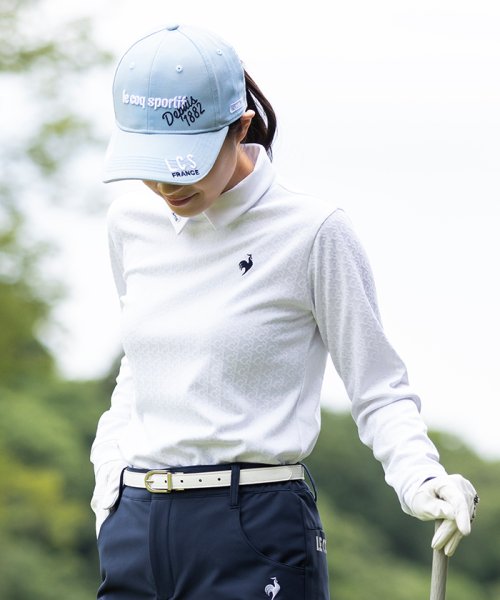 le coq sportif GOLF (ルコックスポルティフ（ゴルフ）)/変形襟ジャガードシャツ【アウトレット】/ホワイト