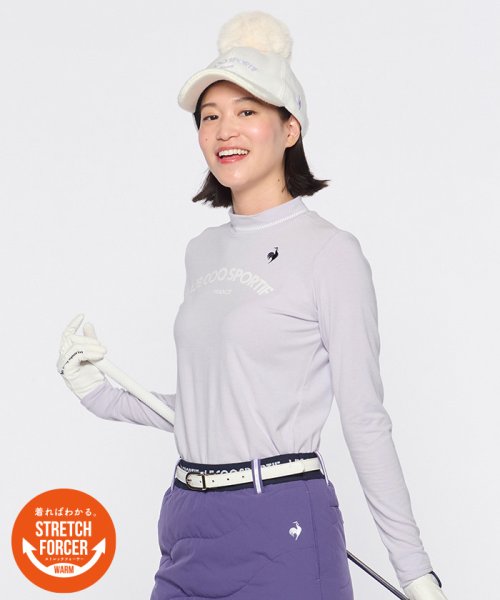 le coq sportif GOLF (ルコックスポルティフ（ゴルフ）)/【ストレッチフォーサー】ハイネックロゴ裏起毛長袖シャツ【アウトレット】/パープル