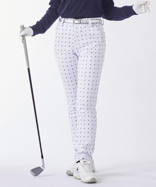 le coq sportif GOLF (ルコックスポルティフ（ゴルフ）)/ロゴ柄やわらか起毛パンツ【アウトレット】/ホワイト