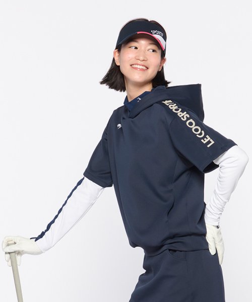 le coq sportif GOLF (ルコックスポルティフ（ゴルフ）)/スフレダンボール半袖フーディー/ネイビー