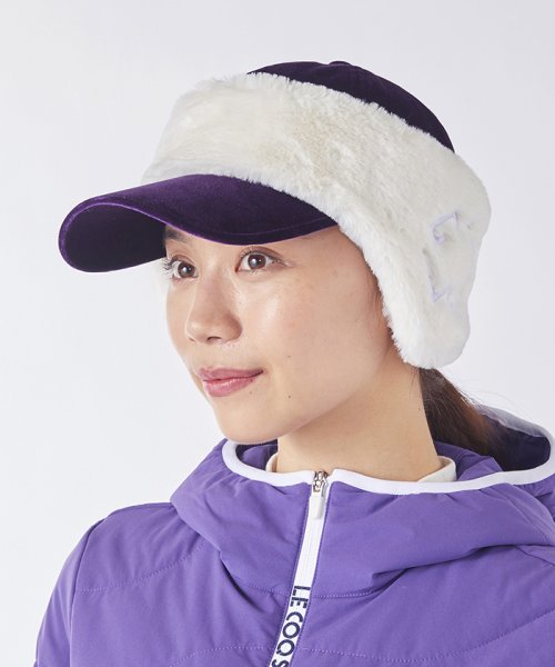 le coq sportif GOLF (ルコックスポルティフ（ゴルフ）)/イヤーウォーマー付き2WAYキャップ/キャップ：パープル