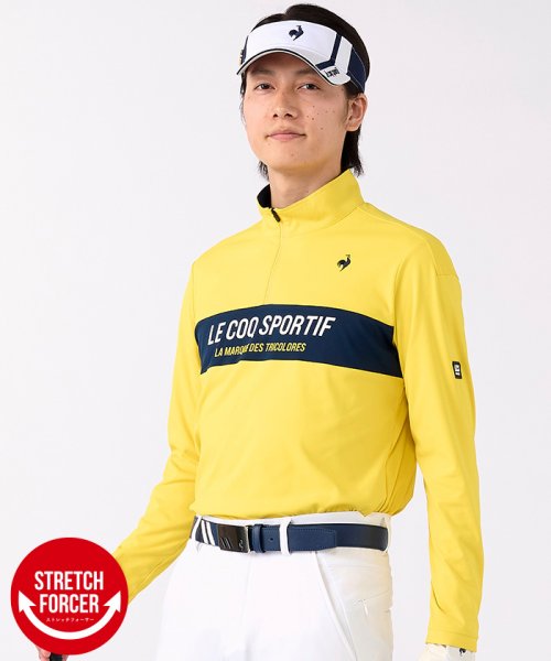 le coq sportif GOLF (ルコックスポルティフ（ゴルフ）)/【ストレッチフォーサー】ハーフジップ長袖シャツ/イエロー