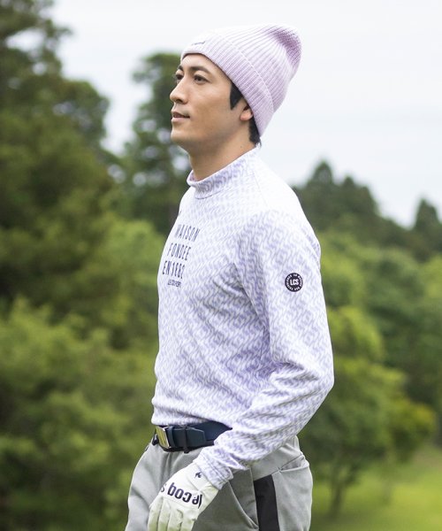 le coq sportif GOLF (ルコックスポルティフ（ゴルフ）)/裏起毛総柄ハイネックシャツ/パープル