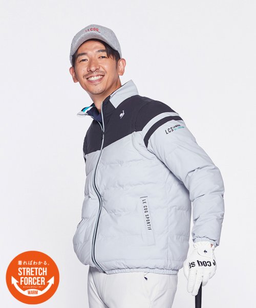 le coq sportif GOLF (ルコックスポルティフ（ゴルフ）)/【ストレッチフォーサー】中わたヒートナビ2WAYブルゾン/グレー