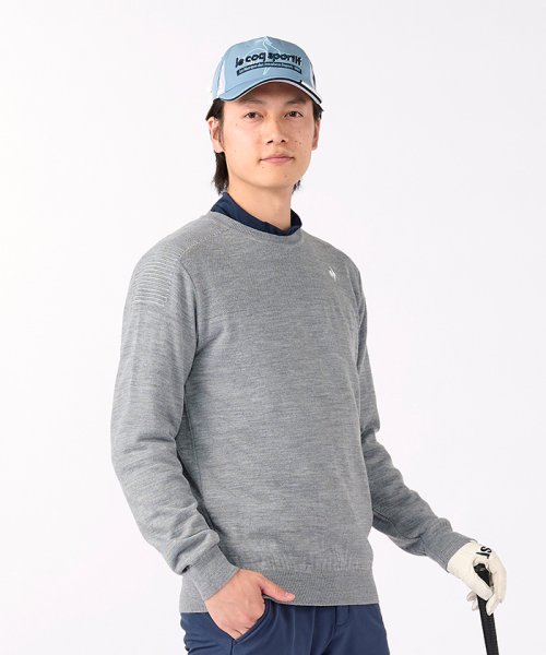 le coq sportif GOLF (ルコックスポルティフ（ゴルフ）)/長袖ウールセーター/グレー