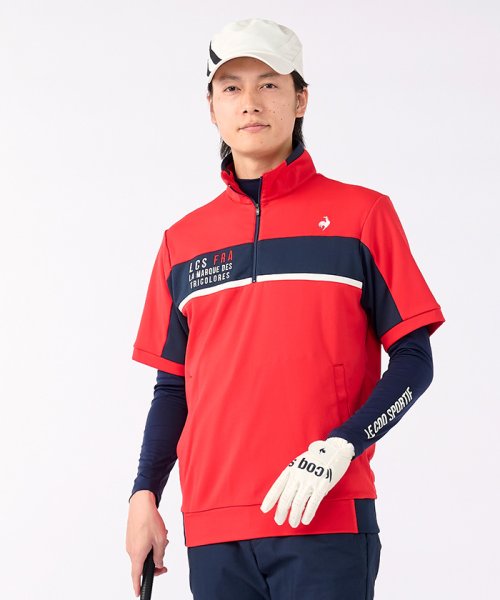 le coq sportif GOLF (ルコックスポルティフ（ゴルフ）)/インナー付き半袖カットソー/レッド