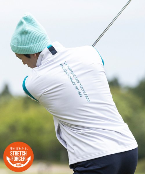 le coq sportif GOLF (ルコックスポルティフ（ゴルフ）)/【ストレッチフォーサー】ボンディングカットソー/ホワイト