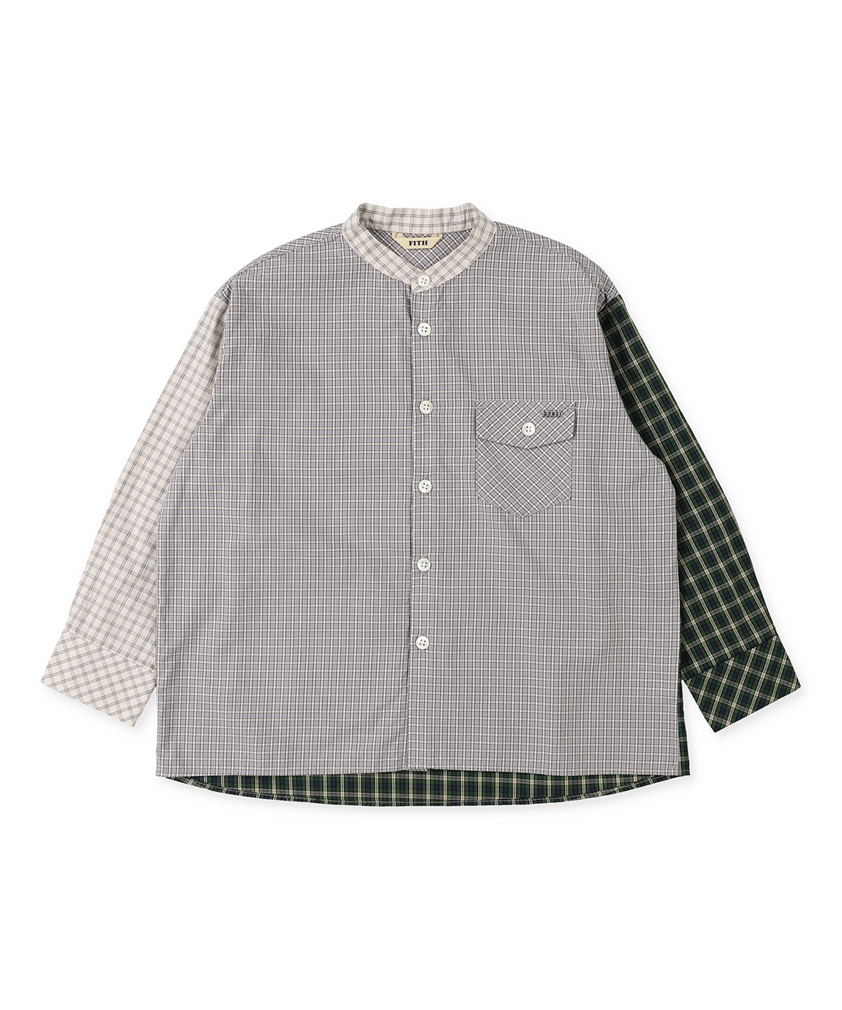 FITH フィス FITH コードットオーガニックスクラフトワッシャーチェック 長袖シャツ グレー 90cm FITH フィス FITH コードットオーガニックスクラフトワッシャーチェック 長袖シャツ グレー 90cm
