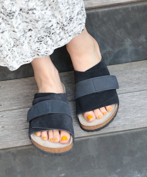 BIRKENSTOCK(ビルケンシュトック)/【BIRKENSTOCK / ビルケンシュトック】KYOTO キョウト サンダル シューズ ビルケン ユニセックス シングルストラップ レザー カジュアル/ネイビー