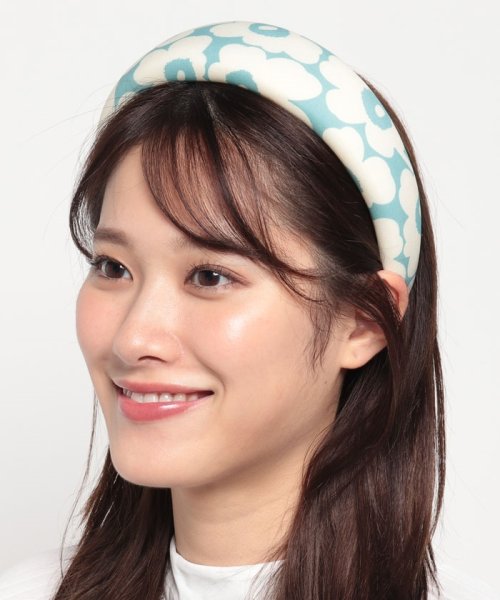 Marimekko(マリメッコ)/【marimekko】マリメッコ Margget Unikko headband ヘッドバンド 92498/オフホワイト/ターコイズ
