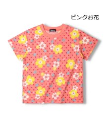 moujonjon(ムージョンジョン)/【子供服】 moujonjon (ムージョンジョン) 日本製総柄Ｔシャツ 90cm～120cm M40855/ピンク