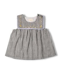 Kids Zoo(キッズズー)/【子供服】 kid´s zoo (キッズズー) Ｗガーゼギンガムチェック柄チュニック 80cm，90cm W60900/ブラック