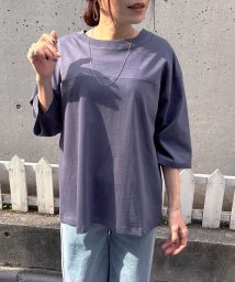 Fizz(フィズ)/7分袖シームデザインTシャツ　ワイド　BIG/ブルー