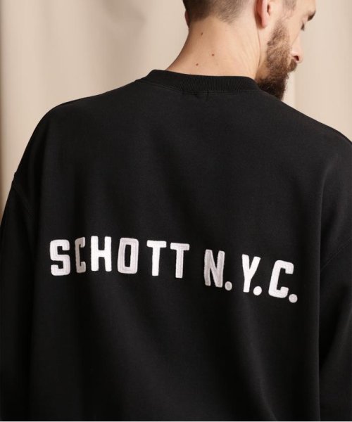 Schott(ショット)/WEB LIMITED/SMALL BULL CREW SWEAT/スモール ブルドッグ クルースウェット/ブラック