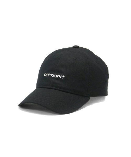 Carhartt WIP(カーハートダブルアイピー)/日本正規品 カーハート キャップ Carhartt WIP CANVAS SCRIPT CAP 帽子 6パネル コットン ロゴ  サイズ調整 I028876/ブラック