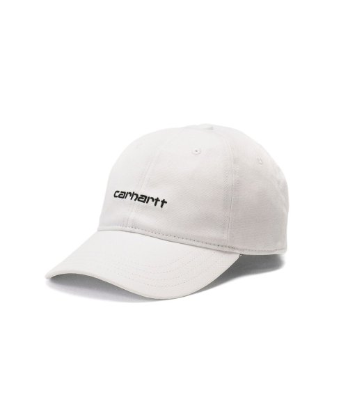 Carhartt WIP(カーハートダブルアイピー)/日本正規品 カーハート キャップ Carhartt WIP CANVAS SCRIPT CAP 帽子 6パネル コットン ロゴ  サイズ調整 I028876/ホワイト