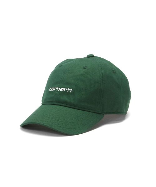 Carhartt WIP(カーハートダブルアイピー)/日本正規品 カーハート キャップ Carhartt WIP CANVAS SCRIPT CAP 帽子 6パネル コットン ロゴ  サイズ調整 I028876/グリーン