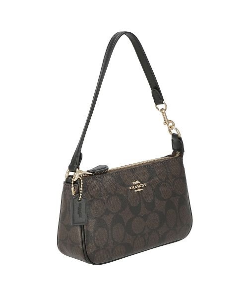 COACH アクセサリーポーチ シグネチャー スエード ブラウン系 化粧 