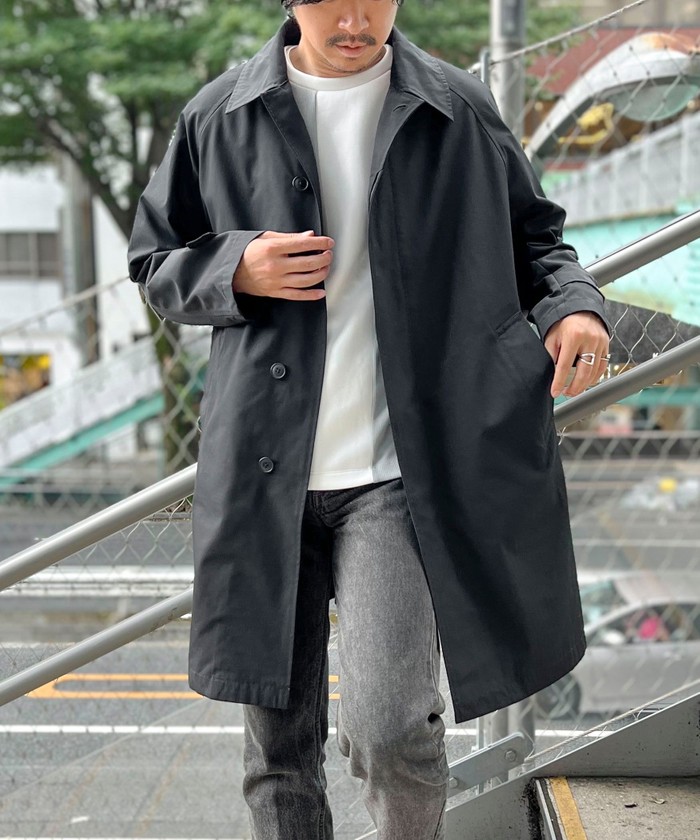 21,903円【定価１０万円】HERNO 比翼 ステンカラーコート　ブラック サイズ 46