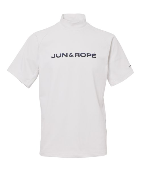 JUN and ROPE(ジュン＆ロペ)/ベアスムース裏フリースロゴ入り半袖プルオーバー/ホワイト（10）