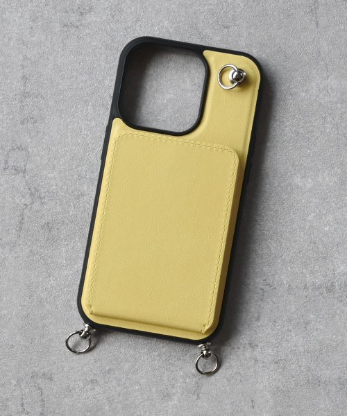 Editors Draw(エディターズドロー)/ミラー・カードポケット スマホケース iPhone 14pro/Yellow