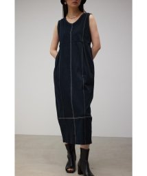 AZUL by moussy(アズールバイマウジー)/STITCH DESIGN COCOON CUT OP/BLK
