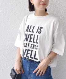 SHIPS WOMEN(シップス　ウィメン)/【SHIPS別注】81BRANCA:5分袖 ロゴ TEE 24SS /オフホワイト