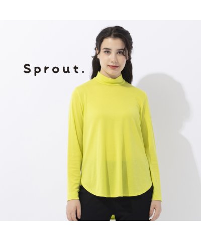 【Sprout.】リヨセルハーフミラノリブ　ハイネックTシャツ