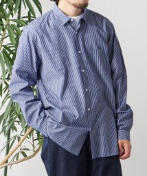 SHIPS any MEN(シップス　エニィ　メン)/SHIPS any: ストライプ / ソリッド リラックス レギュラーカラー シャツ 24SS◇/ネイビー